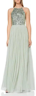 Produktbild von Maya Deluxe Women's Pailletten Cocktailkleid Damen Tüllkleid Kleid Nackenband Ab