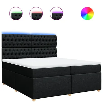 Produktbild von Boxspringbett mit Matratze Schwarz 200x200 cm Stoff