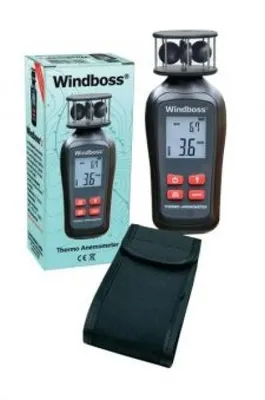 Produktbild von Windboss II ® Windmesser mit Thermometer für Surfen, Segeln, Kiten , Anemometer , incl. Schutztasche