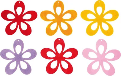 Produktbild von Glorex Filz-Blüte 6 Stück, 6 cm