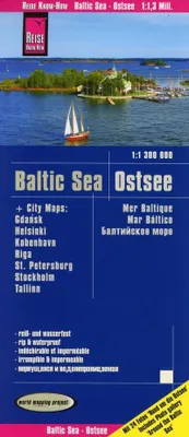 Image de Reise Know-How Carte de la mer Baltique 1:1 300 000 avec plans de Gdansk, Helsinki, Copenhague, Riga, Saint-Pétersbourg, Stockholm, Tallinn