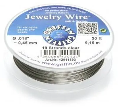 Produktbild von GRIFFIN Schmuckdraht Edelstahl-kunststoffummantelt/ transparent, Ø 0,45mm -9,15m
