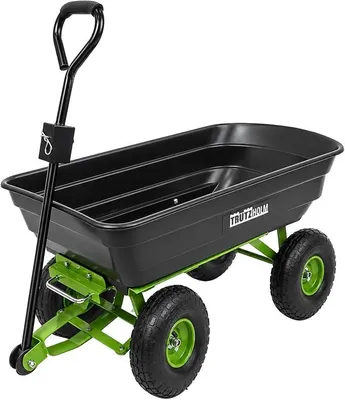 Produktbild von Gartenwagen Kapazität von 300 kg / 75 l mit Kippfunktion und wendiger Lenkachse Luftreifen