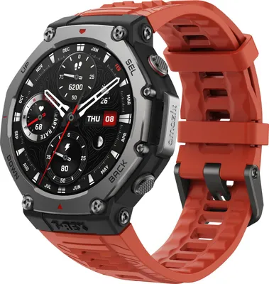 Immagine prodotto di Amazfit T-Rex 3 Lava 3,81 cm (1,5") AMOLED 48,5 mm Digitale 480 x 480 pixel Touchscreen Nero, Acciaio inossidabile GPS (satellitare)