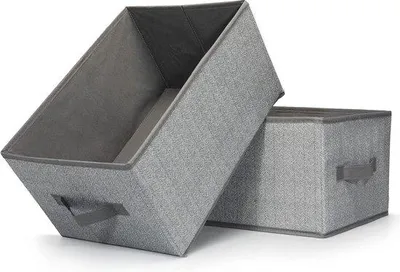 Obrázok produktu pre Veľké úložné boxy, sada 2 ks, praktické boxy na uskladnenie, 38 x 26 x 20 cm, skladacie organizéry, úložné boxy v šedo-béžovej farbe