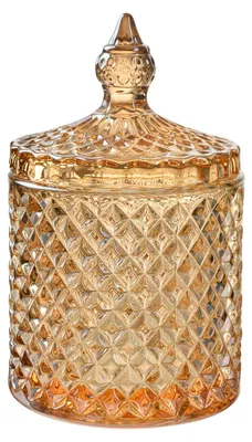 Image de Clayre & Eef Bocal à provisions Ø 9x14 cm Verre jaune