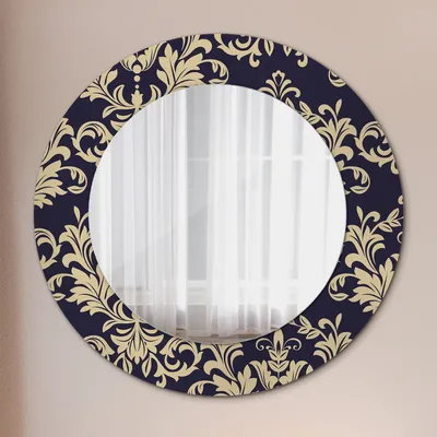 Obrázek produktu pro Ø50cm Moderní zrcadlo - Nástěnné zrcadlo - Ložnice - Květinový vzor