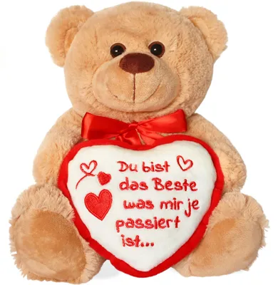 Produktbild von Teddybär mit Herz Du bist das Beste braun 25 cm