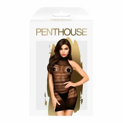 Obrázok produktu pre Penthouse Epic Night Mini Šaty s vysokým výstrihom Čierne XL