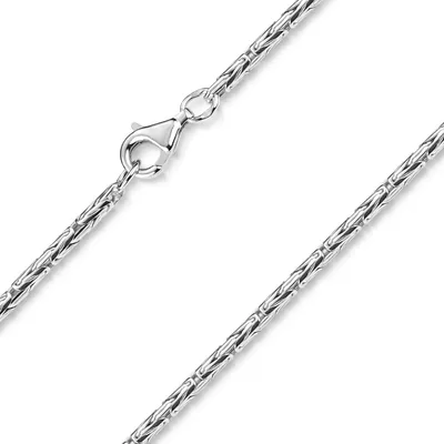 Produktbild von MATERIA 925 Silber Königskette Herren Halskette 2,5mm rund rhodiniert 40-70cm + Schmuck Box K74