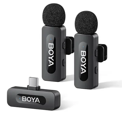 Image de Microphone sans fil - Micro cravate mini - USB-C - 9 heures - Noir