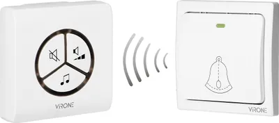 Image de Sonnette sans fil WAYO AC, alimentée sur secteur, bouton sans pile, système d'apprentissage, 25 mélodies, 80 m