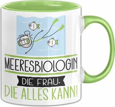 Produktbild von Meeresbiologin Geschenk Tasse Becher Die Frau Die Allen Kann Geschenkidee für eine Meeresbiologin Lustig (Grün)
