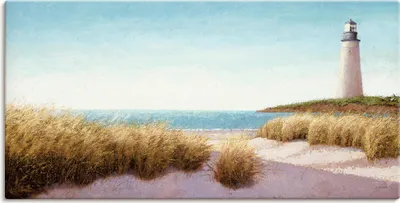 Produktbild von ARTland Leinwandbild Leuchtturm am Meer Größe: 40x20 cm