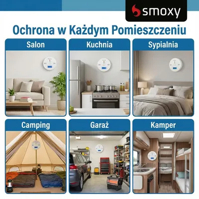 Obrázek produktu pro Detektor oxidu uhelnatého SD-001 se 3 bateriemi – hlásič CO pro domácnost, productTiles.product.images.aiGenerated