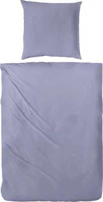 Produktbild von Hahn Haustextilien Perkal Bettwäsche blau uni Größe 220x240 cm