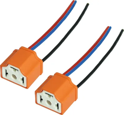 Produktbild von 2x H4 Stecker Fassung Sockel Lampenfassung Lampensockel Lampenstecker Keramik P43t mit Kabel