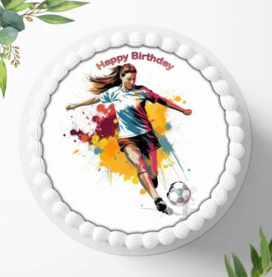 Produktbild von Für die Geburtstags Torte ein Tortenaufleger, Zuckerbild mit dem Motiv: Fußball, Essbares Foto für Torten, Fondant, Ø 20cm, 2075z