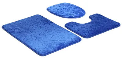Produktbild von 1 Set WC-Deckelbezug mit Kopfsteinpflastermuster, superweiches Polyester, faltbar, rutschfest, für Zuhause