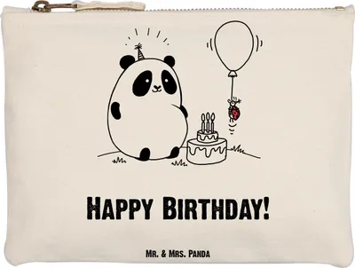 Produktbild von Mr. & Mrs. Panda Pouch Panda Geburtstag Grösse XL Große - Weiß - Geschenk, Kulturtasche, Federtasche, Kulturbeutel, Mäppchen, Etui