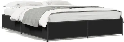 Produktbild von vidaXL Bettgestell Schwarz 150x200 cm Holzwerkstoff und Metall