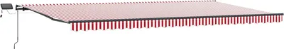 Image de vidaXL Store extensible rouge et blanc 600 x 350 cm