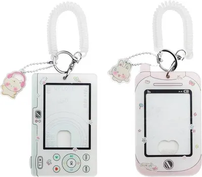 Image de Porte-photos - Lot de 2 - Acrylique transparent - Porte-clés - Motif kawaii - Porte-badges