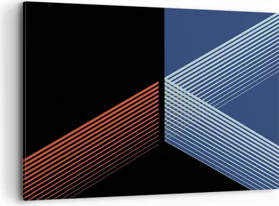 Produktbild von Bild auf Leinwand - Leinwandbild - Einteilig - Abstraktion Schwarz Blau - 100x70cm - Wand Bild - Wanddeko - Wandbilder - Leinwanddruck - Bilder - Wanddekoration - Leinwand bilder - AA100x70-4458