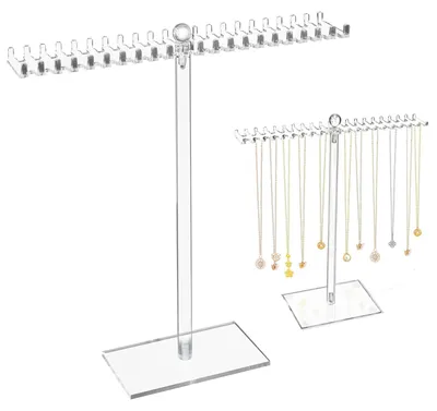 Produktbild von Acryl-Schmuckständer mit 40 Haken – Transparente Aufbewahrungsbox für Ketten, Ohrringe und Ringe