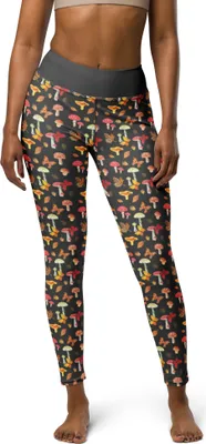 Produktbild von Mr. & Mrs. Panda Leggings Pilze Schmetterlinge Größe L - Grau - Geschenk, Yoga-Hose, Yogahose, Tights, Schmetterling Muster, Pilz, Leggins, Nachtfalter, Sport-Leggings