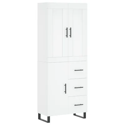 Image de Buffet haut Blanc 69,5x34x180 cm Bois d'ingénierie