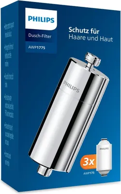 Immagine prodotto di Filtro doccia Philips Water Inline con 3 cartucce filtranti di ricambio per acqua pura