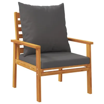 Image de Fauteuil de jardin 2 pièces avec coussins en bois massif d'acacia
