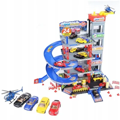 Produktbild von Woopie Mehrstöckige Spielzeuggarage mit Aufzug & Helikopter