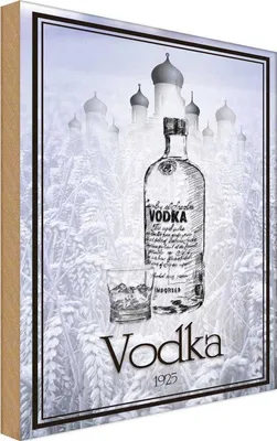 Produktbild von vianmo Holzschild 18x12 cm Alkohol 1925 Vodka imported Essen Trinken