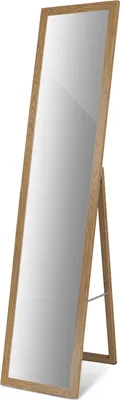 Produktbild von Skandinavischer Standspiegel mit Eichenrahmen – Freistehender Ganzkörperspiegel für Schlafzimmer, Wohnzimmer & Eingangsbereich – Moderner Dekospiegel im Naturstil – Hochwertige Verarbeitung – Maße 36x156 cm