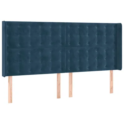 Produktbild von Kopfteil mit Ohren Dunkelblau 183x16x118/128 cm Samt