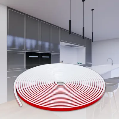 Produktbild von HEXIMO flexible selbstklebende Zierleiste Weiß 10M 12x6mm Ideal für Wand Decke Oberflächen Möbel