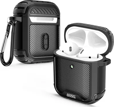 Produktbild von AdroitGoods Military Armor Case Passend für Apple AirPods 1+2 - Hülle - Case - Schutz - Schwarz