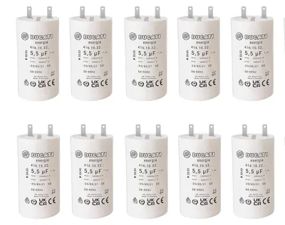 Rollladen-Kondensatorset 5,5 µF, 2-polig, zylindrisch, 10 Stück