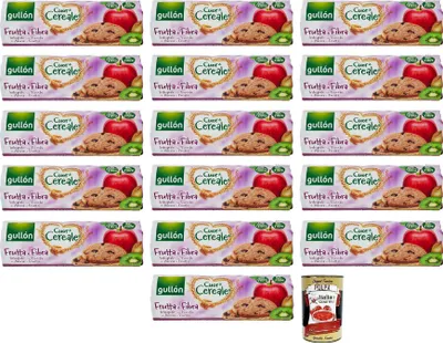 Produktbild von 16x Gullón Cuor di Cereale Frutta Kekse,Vollkornkekse Getreidekekse mit Früchten und Haferflocken,Packung mit 300g + Italian Gourmet Polpa di Pomodoro 400g Dose