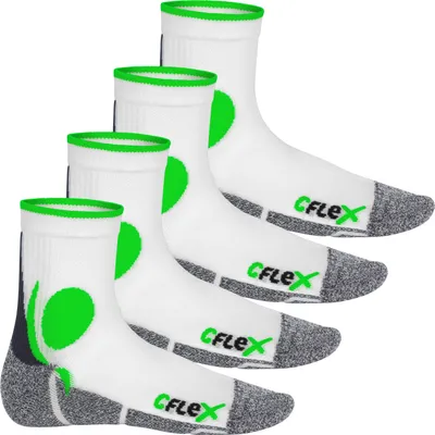 Produktbild von CFLEX Damen und Herren Running Funktions-Socken (4 Paar) Laufsocken - Weiss-Grün 43-46