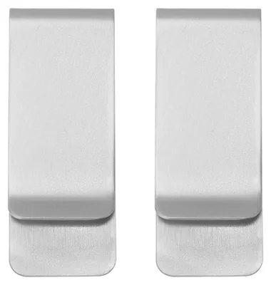 Immagine prodotto di 2 fermasoldi in metallo, acciaio inossidabile, mini portafogli dalla forma particolare, porta carte di credito da uomo (argento)