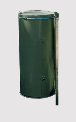Produktbild von Standrohrbefestigung für Abfallsammler mit Deckel & Einflügeltür 120 Liter | Stahl | Grau