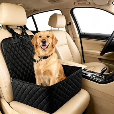 Produktbild von Autositz für Hunde – Tragbarer Autositz für den Beifahrersitz, schwarz