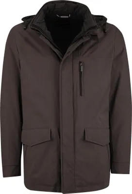Produktbild von Bugatti Winterjacke braun abnehmbare Kapuze einfarbig