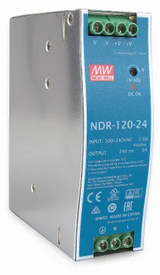 Produktbild von Hutschienen-Netzteil (DIN-Rail) NDR-120-24 SNT DIN-Schiene 24V/0-5A/ 120W