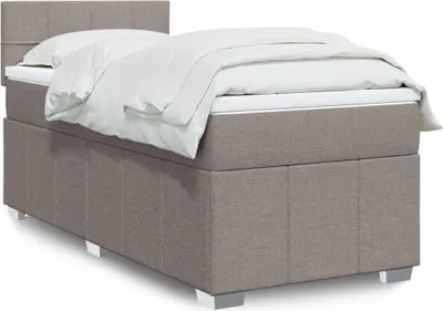 Produktbild von Schlichtes Boxspringbett mit Matratze - Taupe 90x200 cm Stoff Design Klassische Betten 9653011