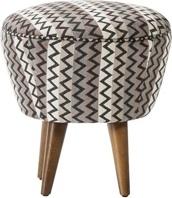 Immagine prodotto di Sgabello imbottito Pouf poggiapiedi Ottomano in tessuto Grigio Seduta