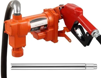 Immagine prodotto di Pompa di trasferimento carburante - 12 V CC Pompa benzina/diesel - Portata 60,5 l/min - 1/4 HP - Per benzina, diesel, cherosene e biodiesel - Con pistola di erogazione e tubo flessibile